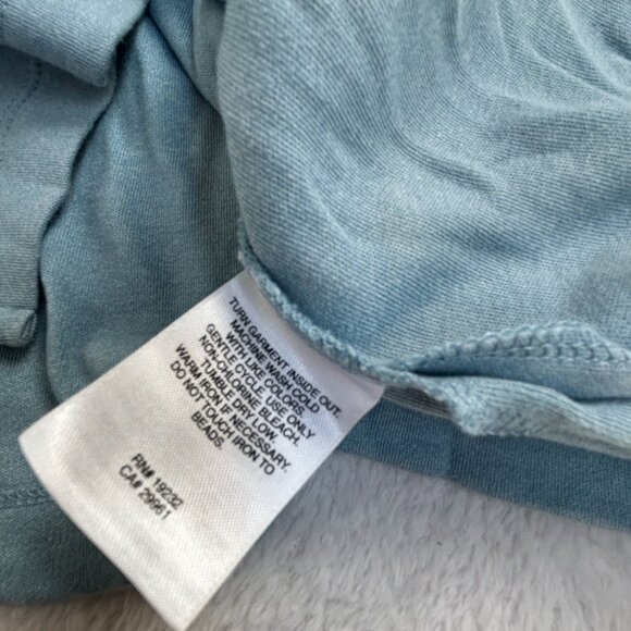 Alfred Dunner Womens Blue Embroidered V-Neck Winter Snowflake Floral Top Large - Picture 4 of 7